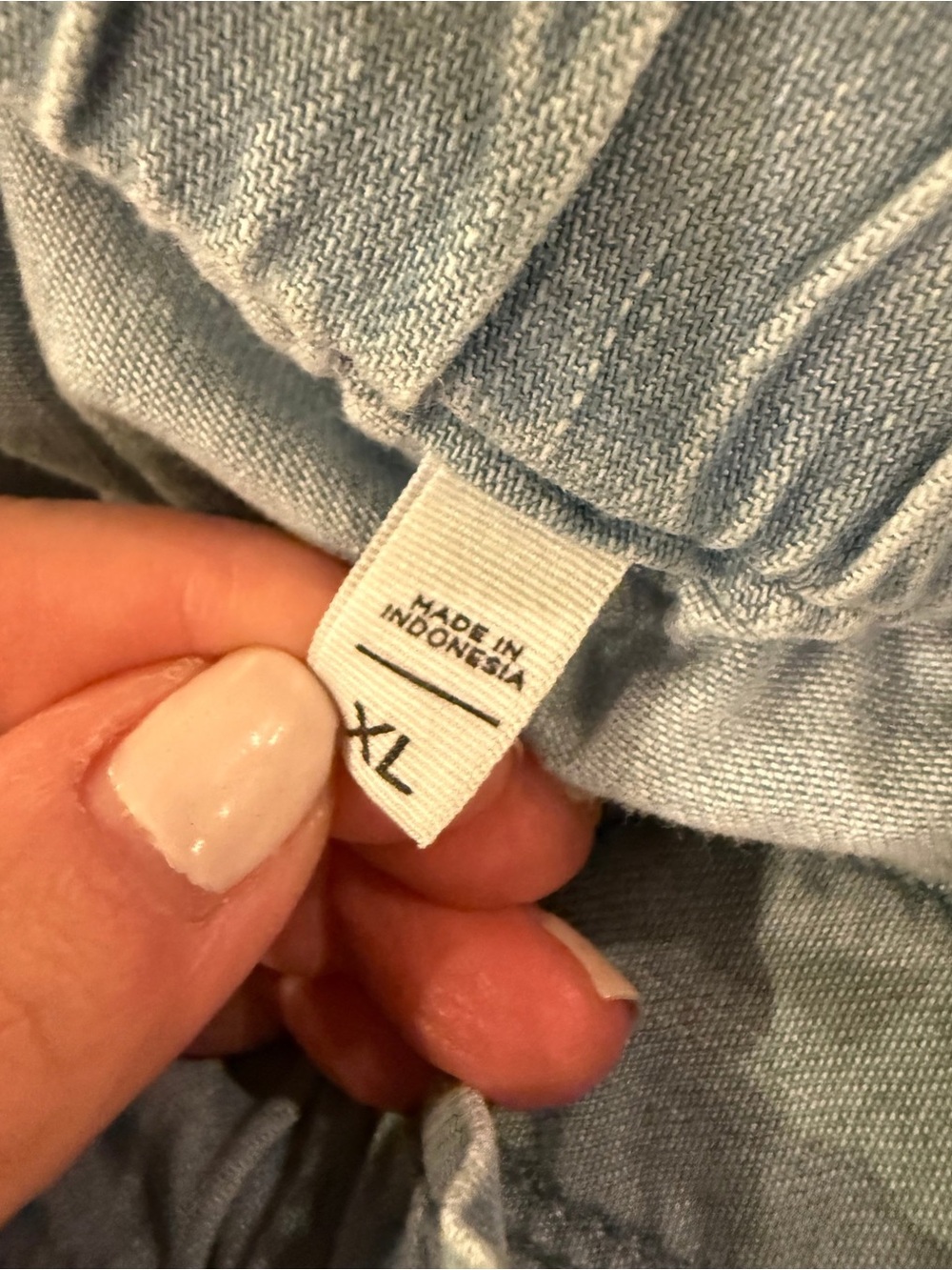 LOFT Wide Leg Chambray Pants XL Drawstring Pull On - Picture 5 of 8